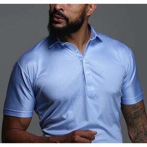 Collars and Co NWT Light Blue Houndstooth Semi-Spread Collar Size Medium